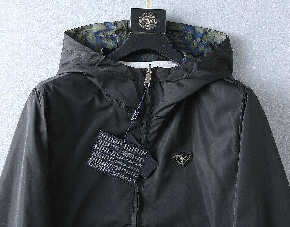 Floral Print Reversible Collared Jacket &Hooded Jacket