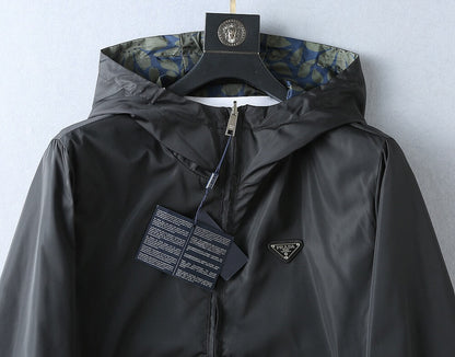 Floral Print Reversible Collared Jacket &Hooded Jacket
