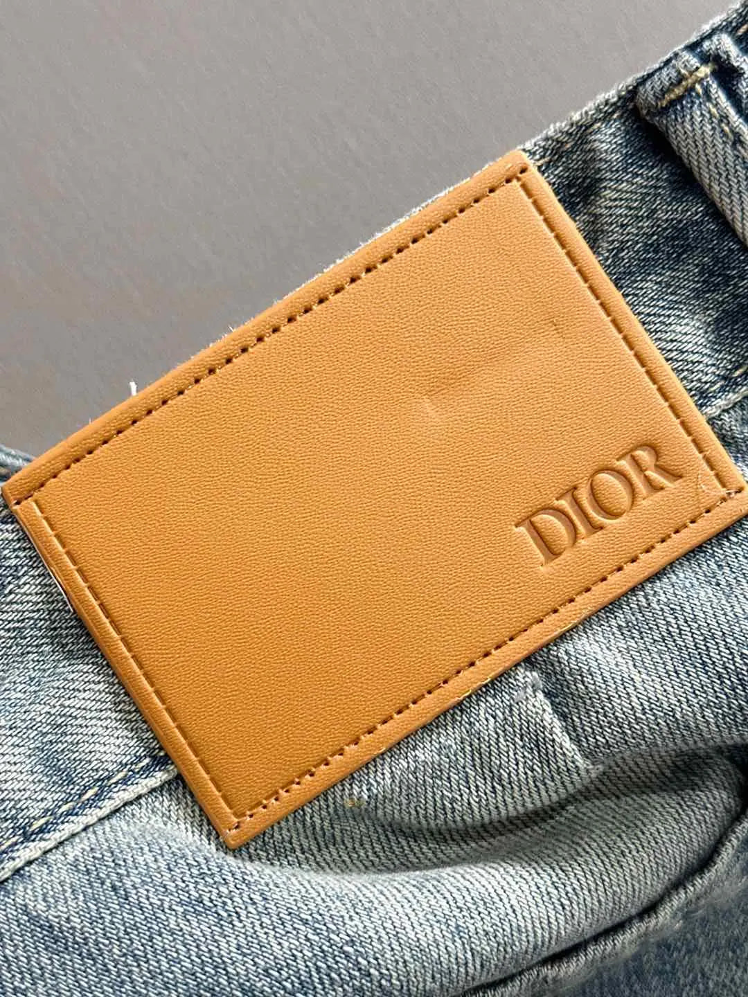 Logo Embroidery Washed Denim Shorts
