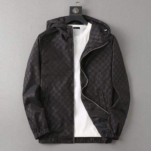Dark Pattern Casual Hooded Jacket