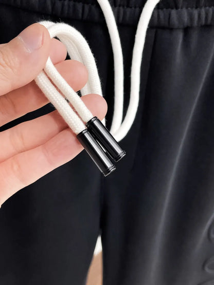 Side Embossed Logo Drawstring‑Hem Pants