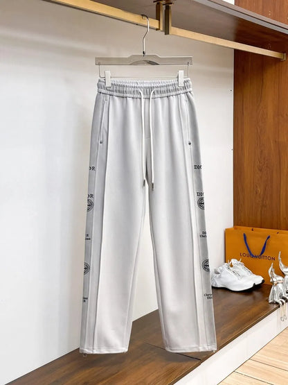 Side Repeating Logo Print Loose‑Fit Pants