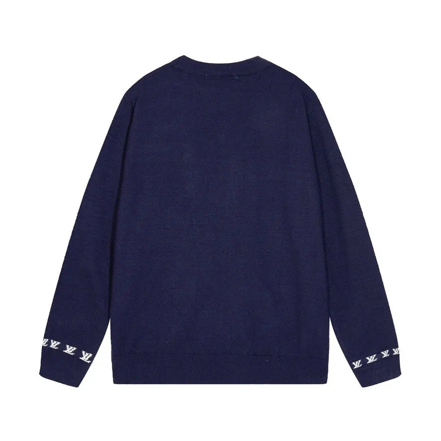 Cuff Logo Embroidered Crew Sweater