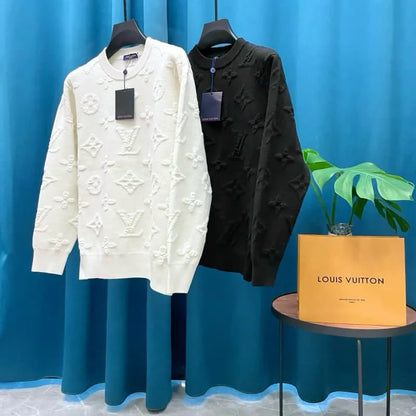 Louis Vuitton.All-Over Jacquard Wool Knit Sweater