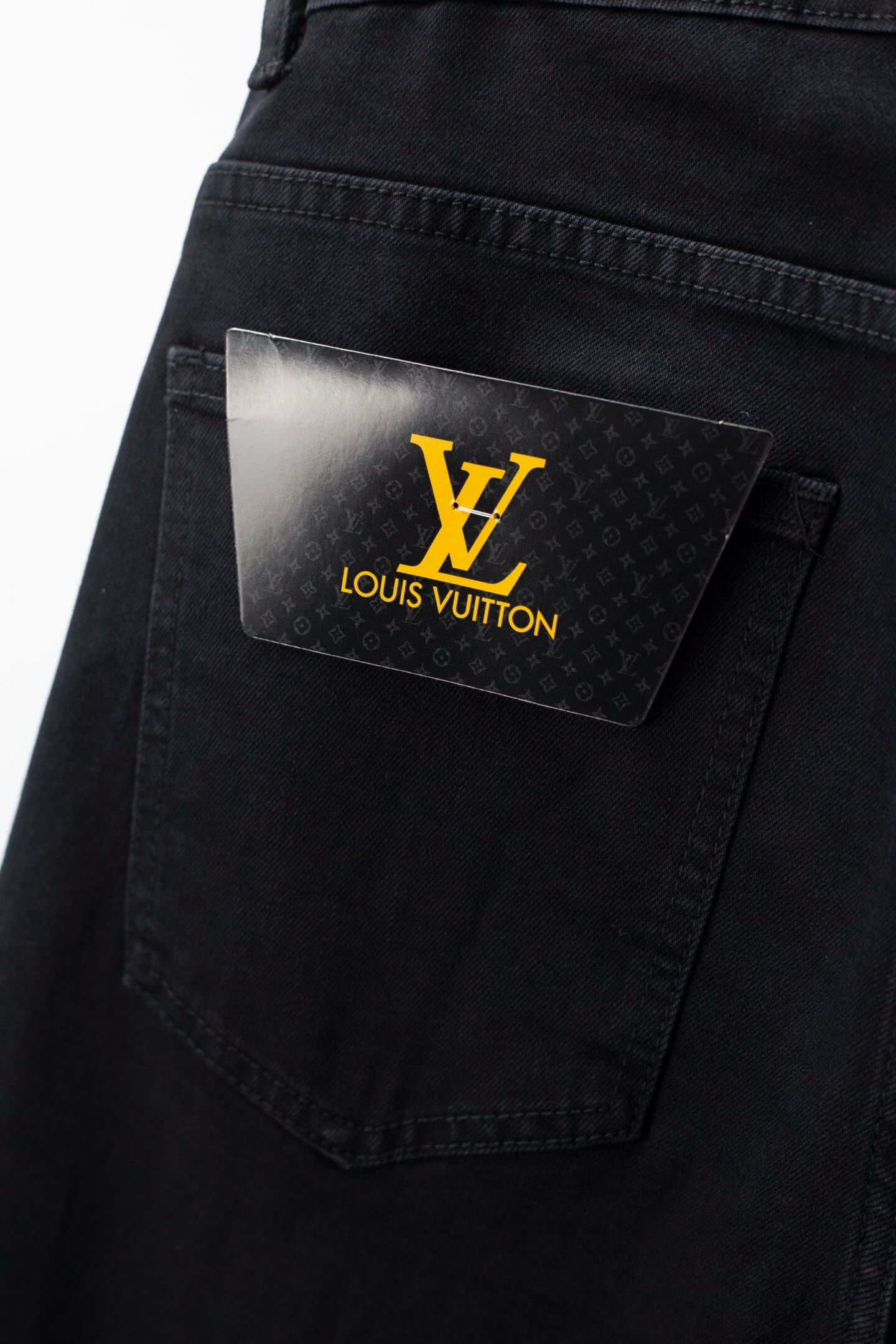 White Letter‑Embroidered Jeans