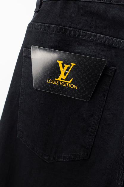 White Letter‑Embroidered Jeans