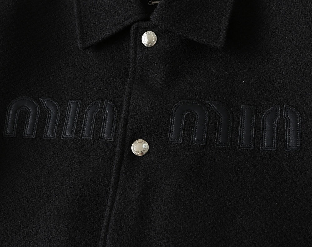 Wool‑Leather Combo Varsity Jacket