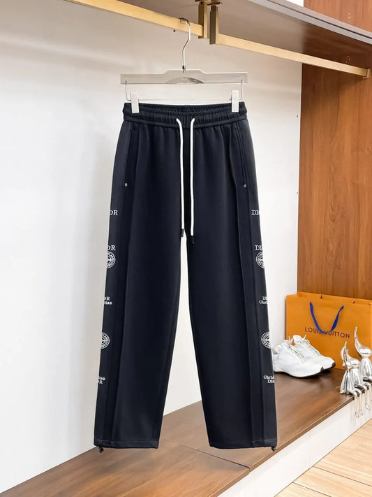 Side Repeating Logo Print Loose‑Fit Pants