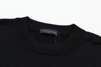 Cuff Logo Embroidered Crew Sweater