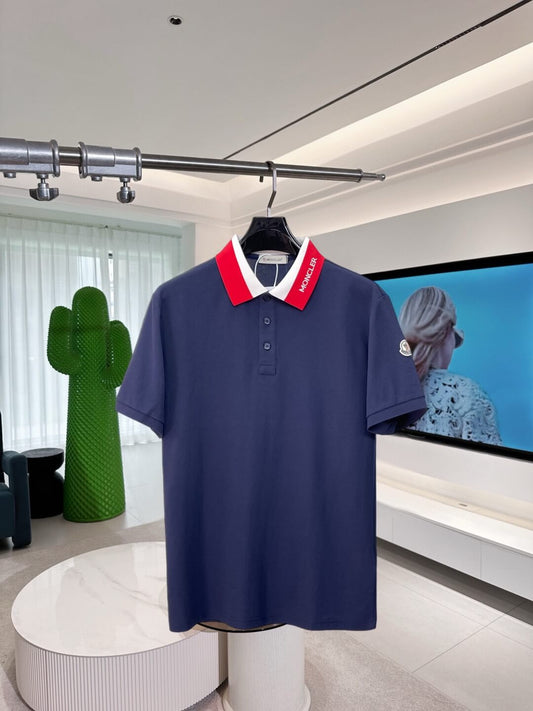 Collar Letter‑Design Polo Shirt