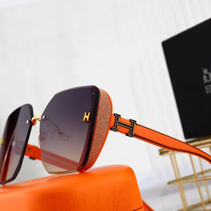 H Logo Rimless Cut Edge Square Sunglasses
