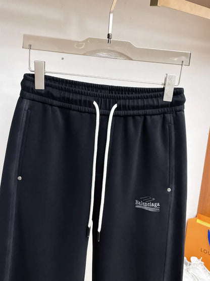 Chest Small Logo Seam‑Spliced Pants