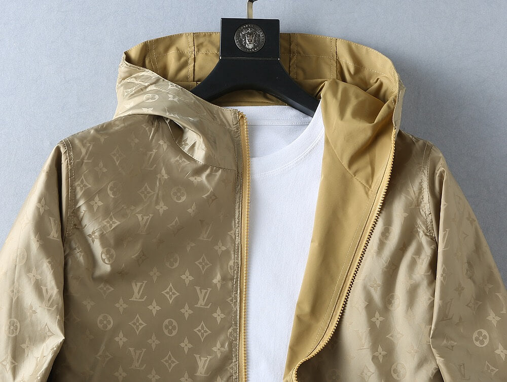 Square Patch Casual Hooded Jacket