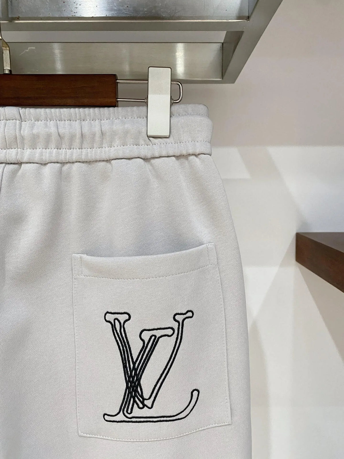 Vintage Script Logo Embroidered Casual Shorts