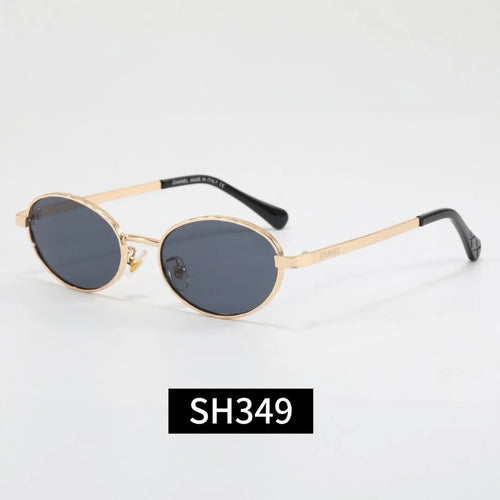 Slim Metal Oval Vintage Sunglasses