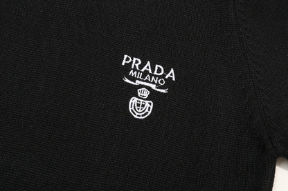 Chest Logo Black Crewneck Sweater