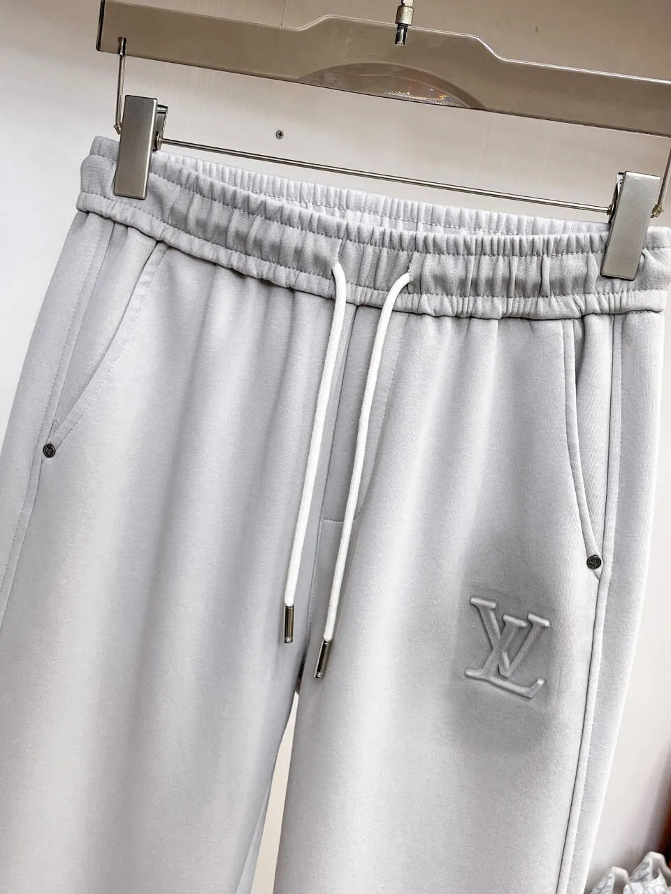 Simple Embossed Logo Straight‑fit Pants