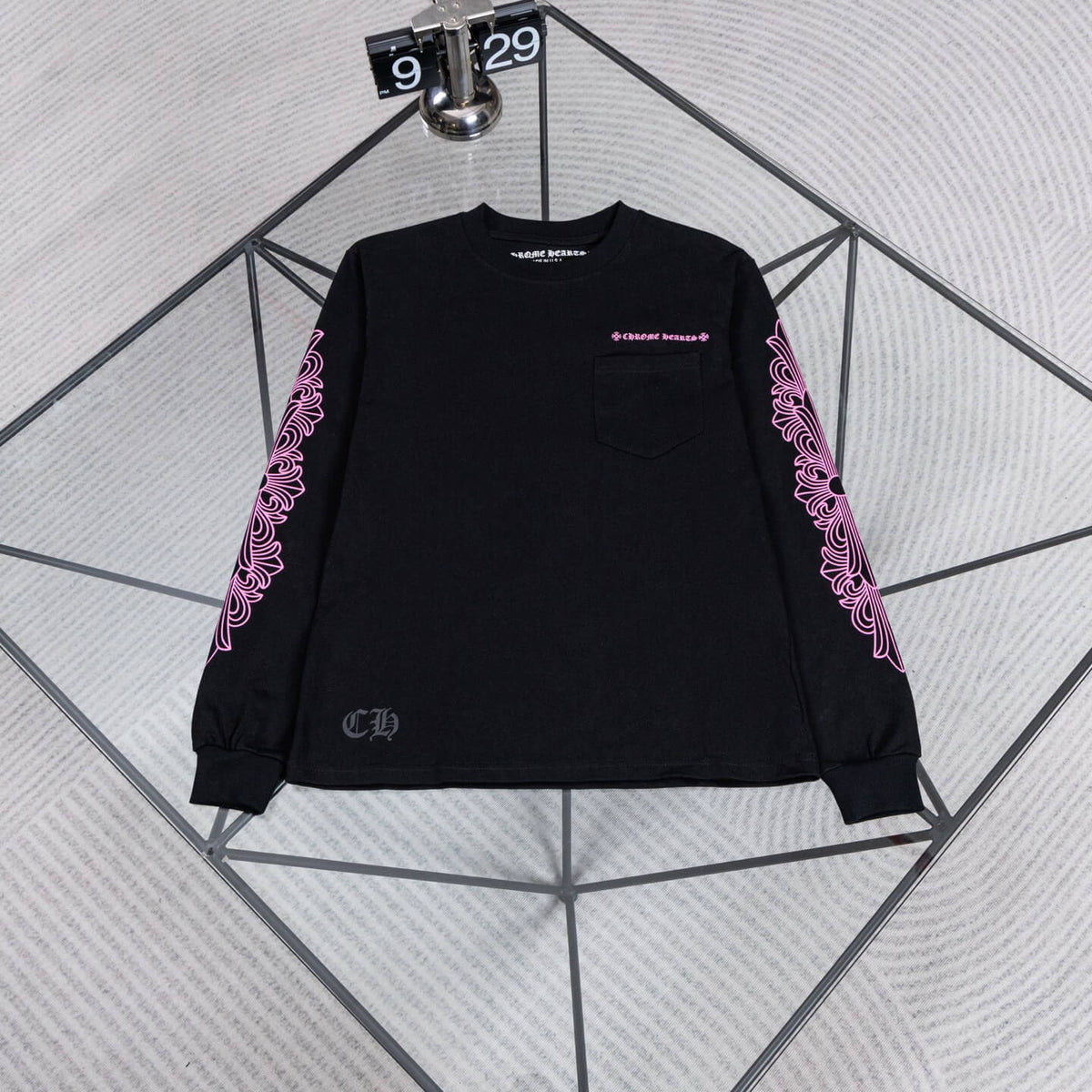 Black & Pink Floral Sanskrit Sweatshirt