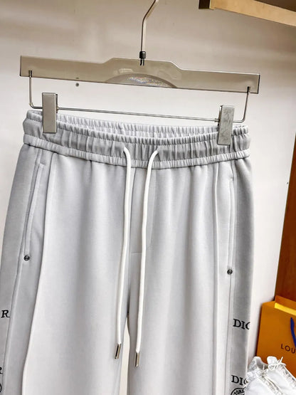 Side Repeating Logo Print Loose‑Fit Pants