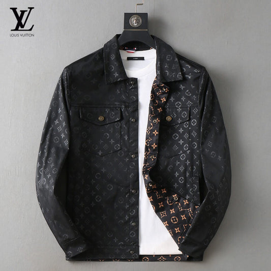 All‑Over Pattern Trucker Style Jacket