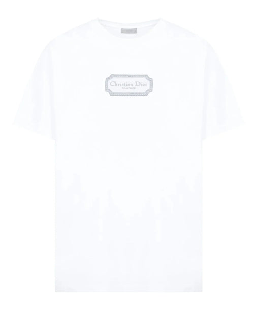 Rectangular Brand Print Crewneck T-Shirt