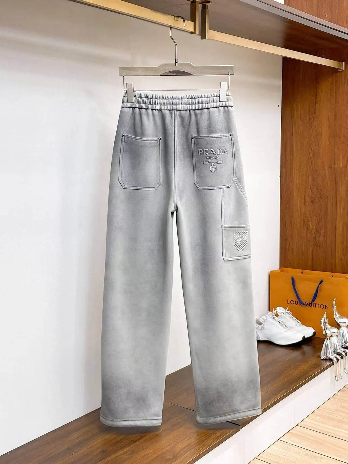 Side Cargo Pocket Embossed Logo Pants