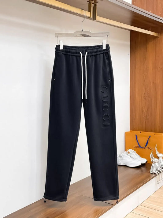 Side Embossed Logo Drawstring‑Hem Pants