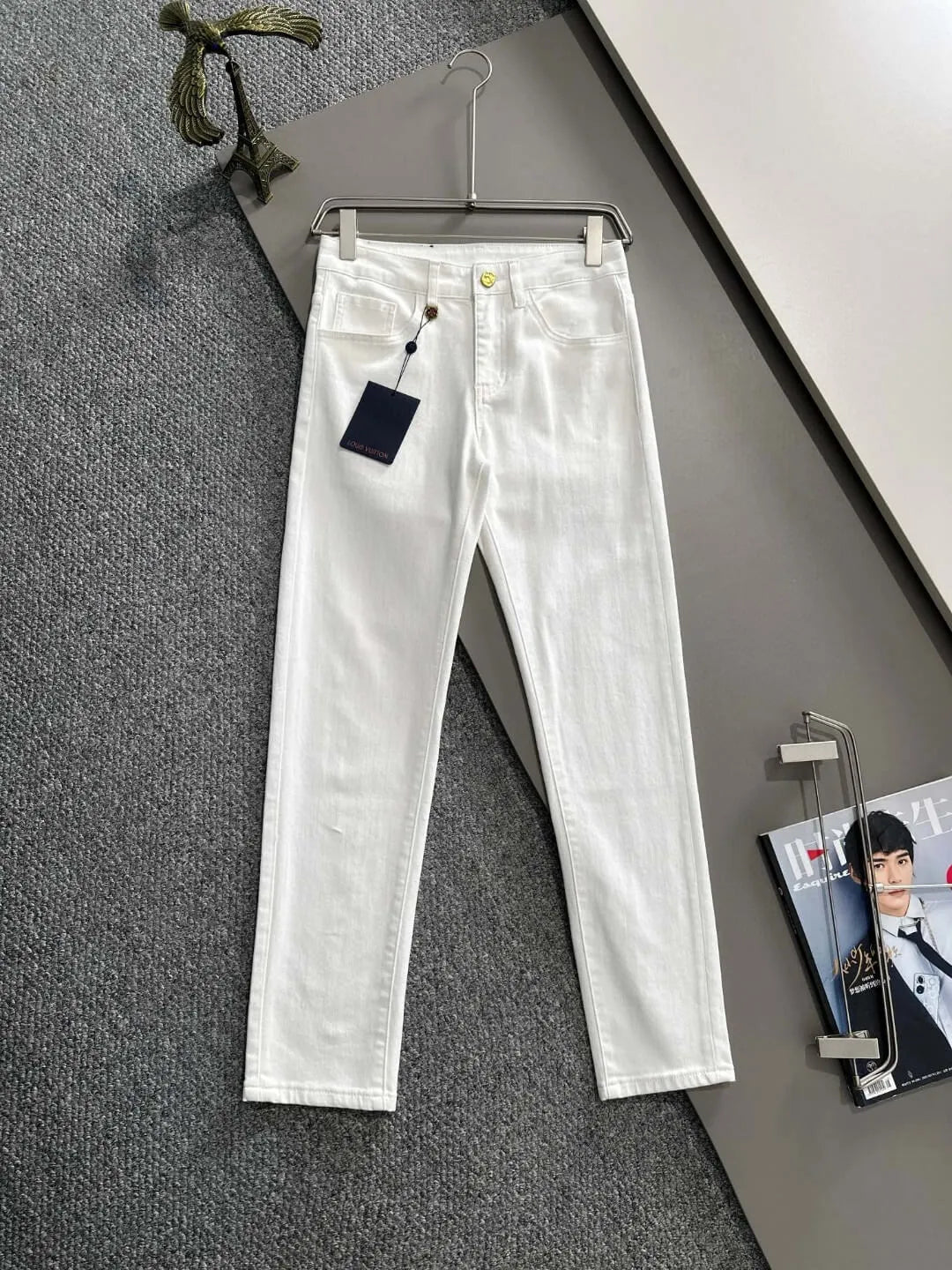Logo Patch Straight Jeans