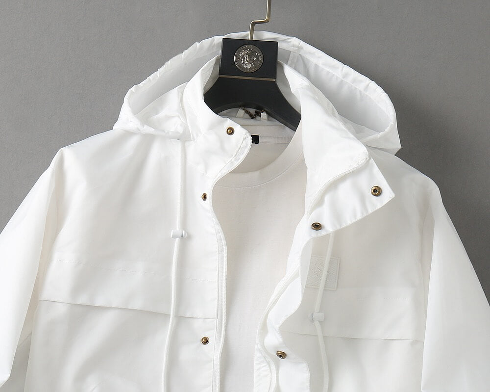 Button Placket Hooded Utility Jacket