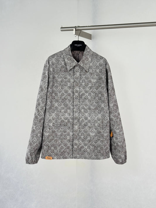 Grey All‑Over Vintage Monogram Jacket