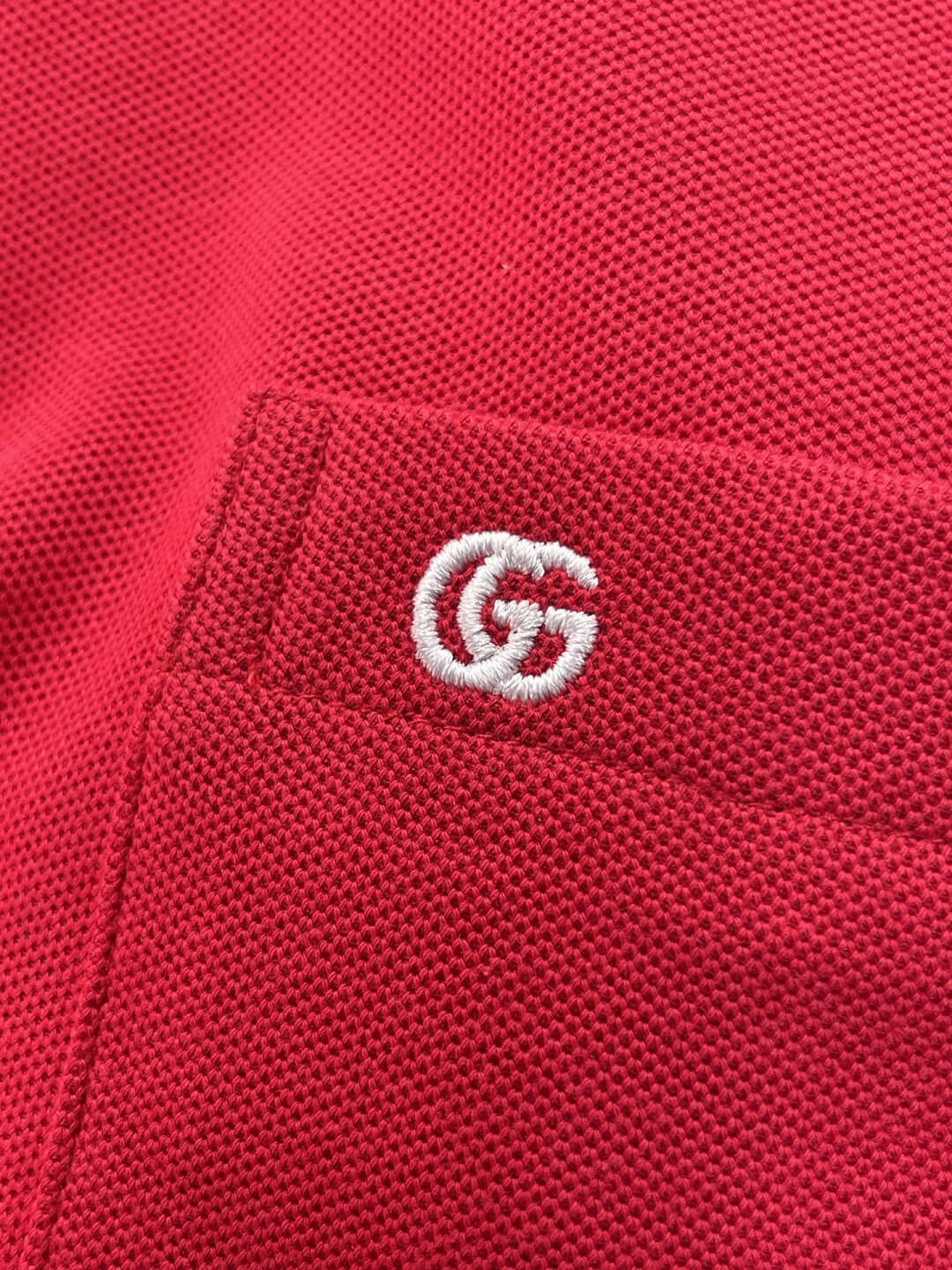 Chest‑Pocket Double G Embroidered Polo Shirt