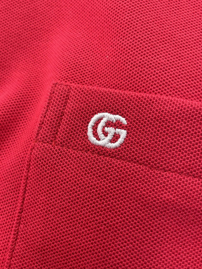 Chest‑Pocket Double G Embroidered Polo Shirt