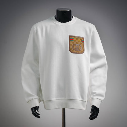 Pocket Vintage Patch Crewneck Sweatshirt