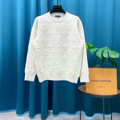 Louis Vuitton.All-Over Jacquard Wool Knit Sweater