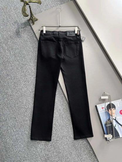 Logo Patch Straight Jeans