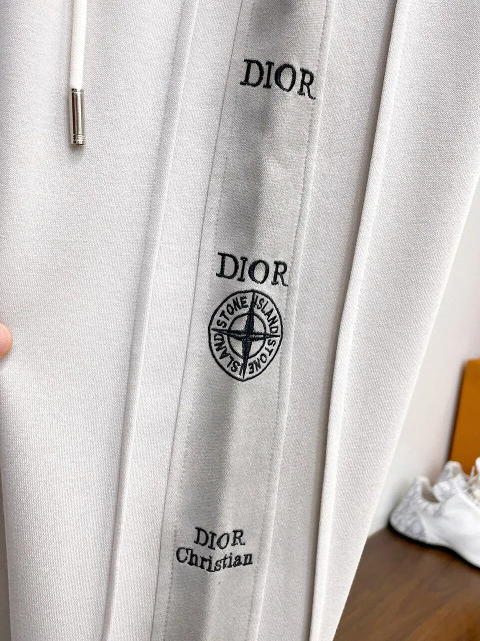 Side Repeating Logo Print Loose‑Fit Pants