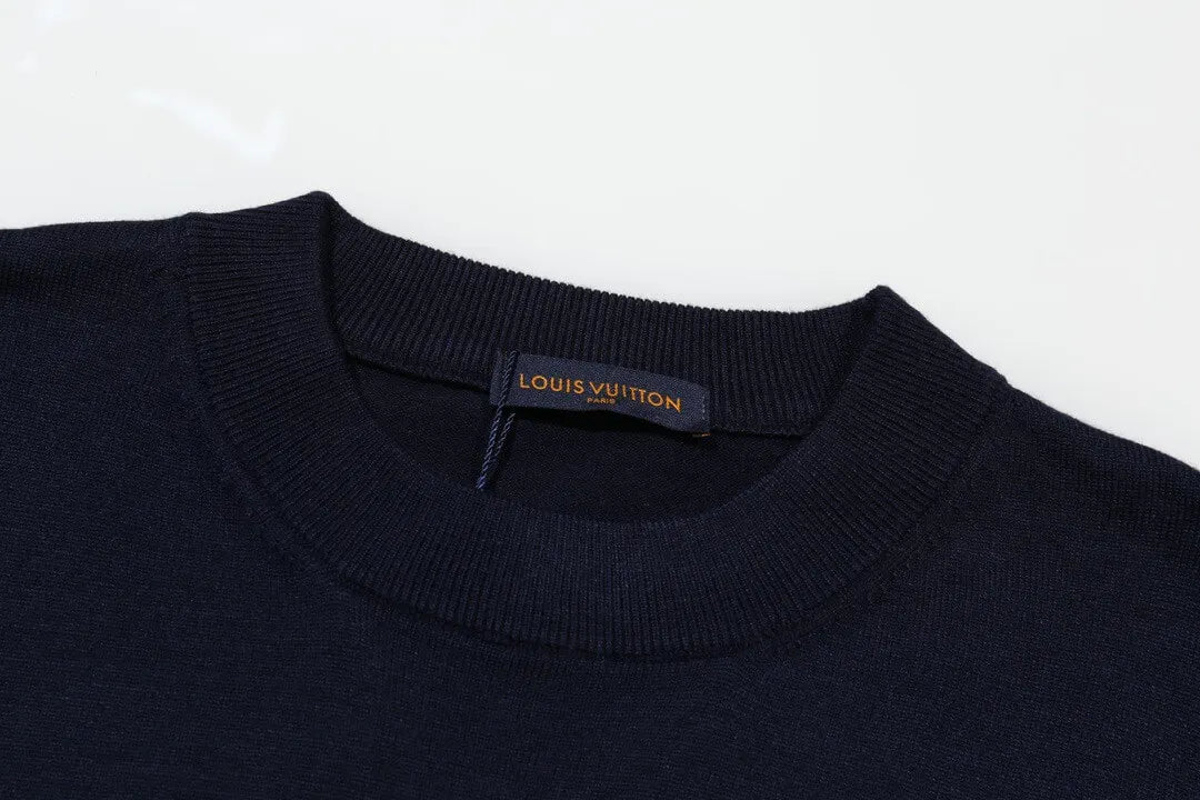 Cuff Logo Embroidered Crew Sweater