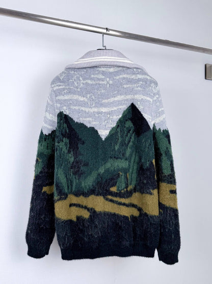 Mohair Landscape Knit Jacket