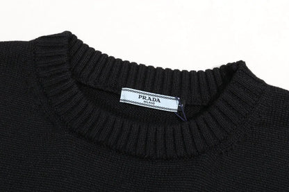 Chest Logo Black Crewneck Sweater