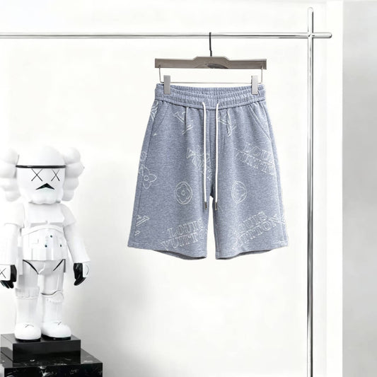 Monogram Print Casual Terry Short