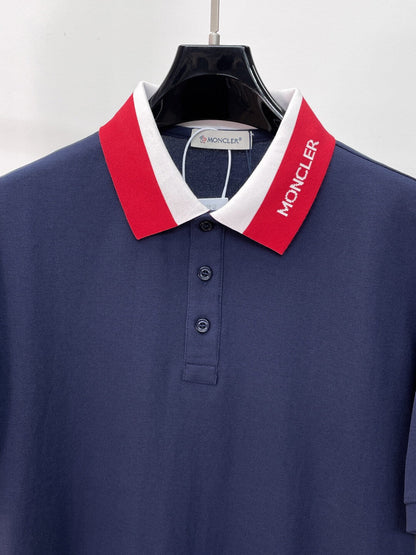 Collar Letter‑Design Polo Shirt