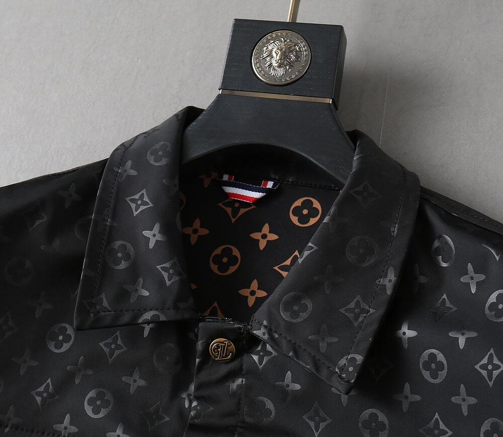 All‑Over Pattern Trucker Style Jacket