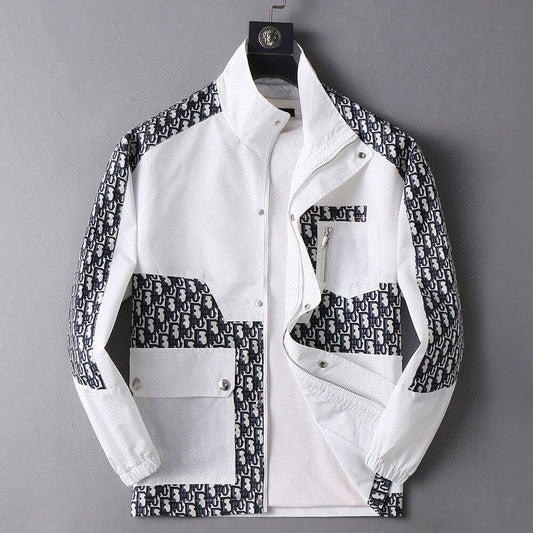 Mixed Print Cargo Pocket Jacket