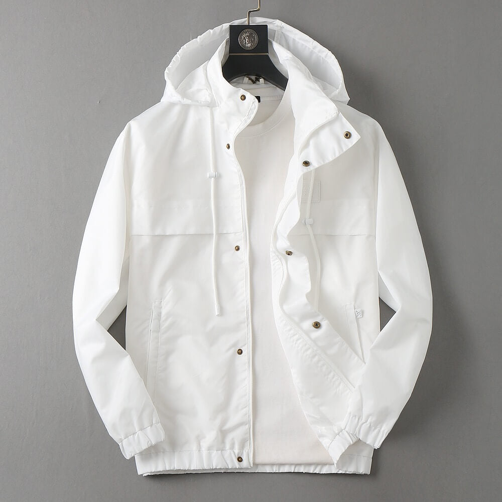 Button Placket Hooded Utility Jacket