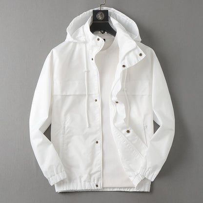 Button Placket Hooded Utility Jacket
