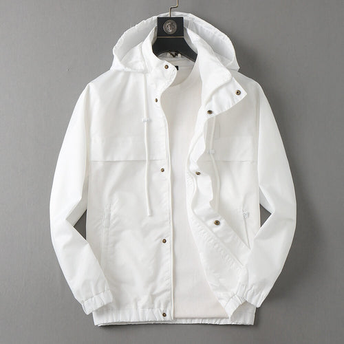 Button Placket Hooded Utility Jacket