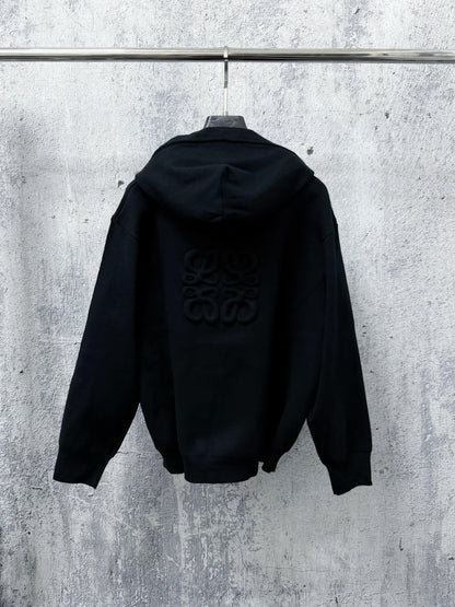 Embossed 3D Zip‑Up Jacket