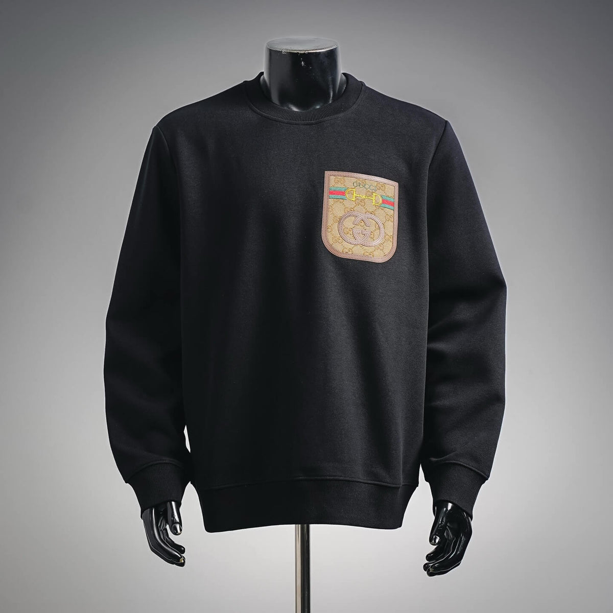 Pocket Vintage Patch Crewneck Sweatshirt