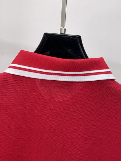 Chest‑Pocket Double G Embroidered Polo Shirt