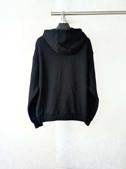 Leather Drawstring Hooded Jacket
